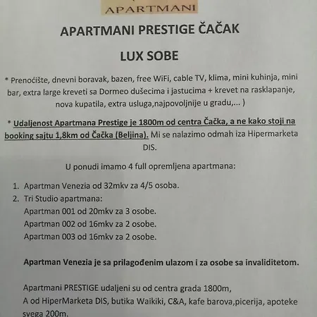 Prestige Appartement Čačak